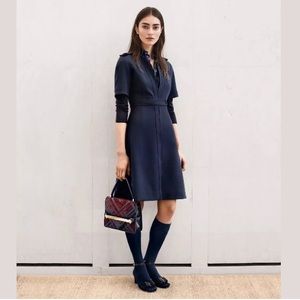 Tory Burch Rimona Navy V-Neck Dress